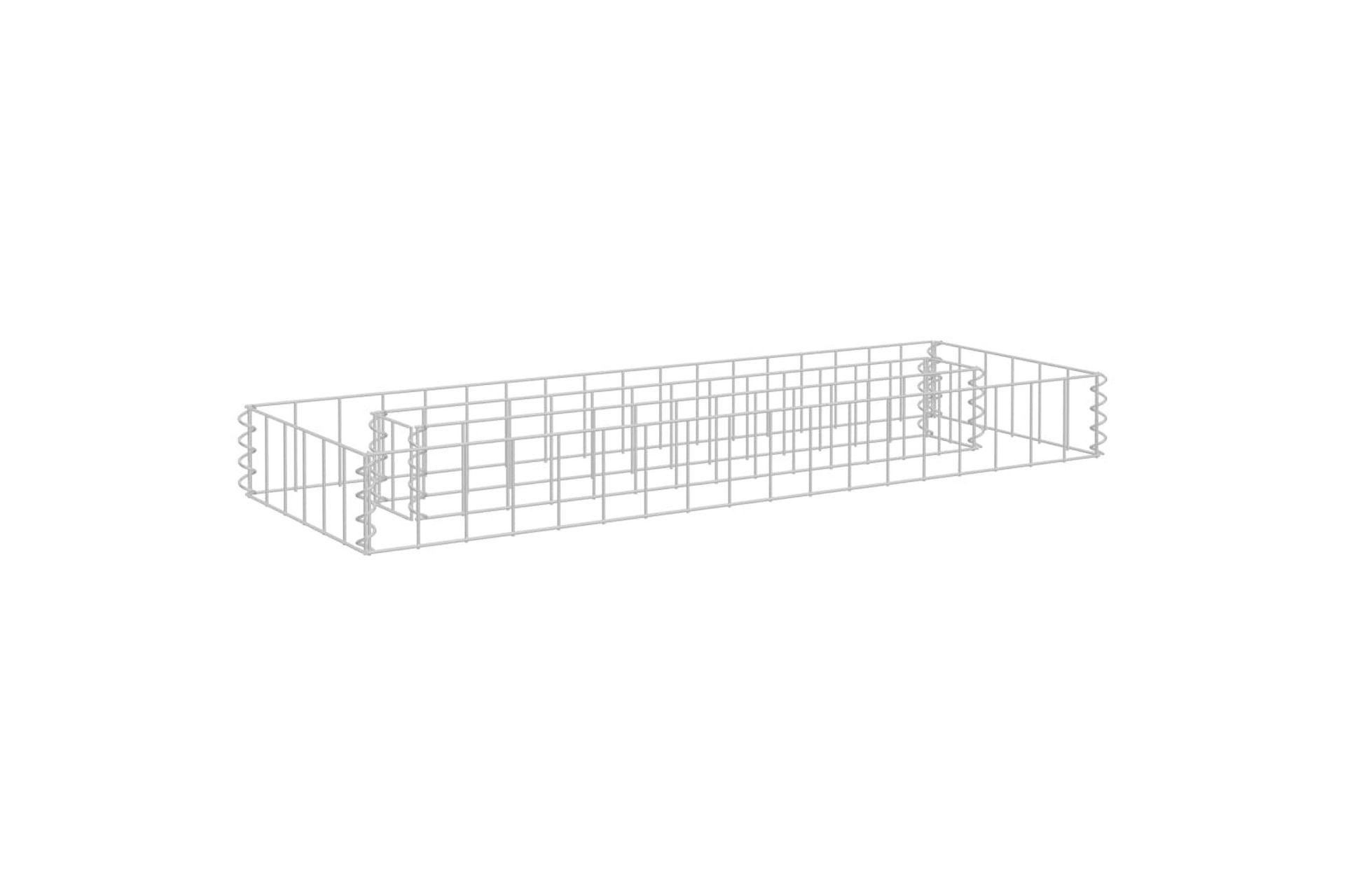 Gabion høybed galvanisert stål 90x30x10 cm - Silver - Hagemøbler - Øvrig utendørs - Tilbehør utendørs - Hagekrukker