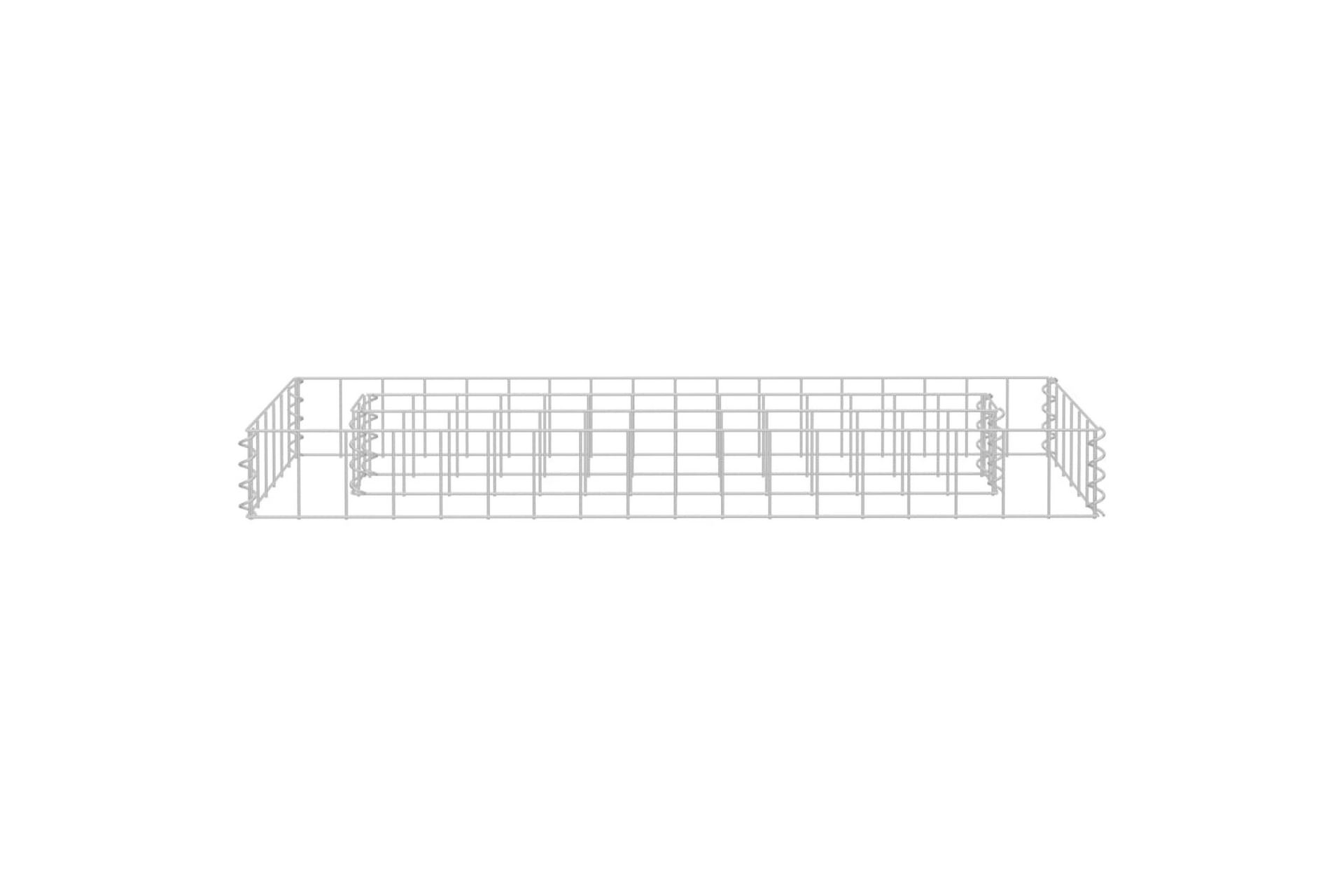 Gabion høybed galvanisert stål 90x30x10 cm - Silver - Hagemøbler - Øvrig utendørs - Tilbehør utendørs - Hagekrukker