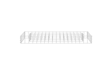 Gabion høybed galvanisert stål 90x30x10 cm - Silver - Hagemøbler - Øvrig utendørs - Tilbehør utendørs - Hagekrukker