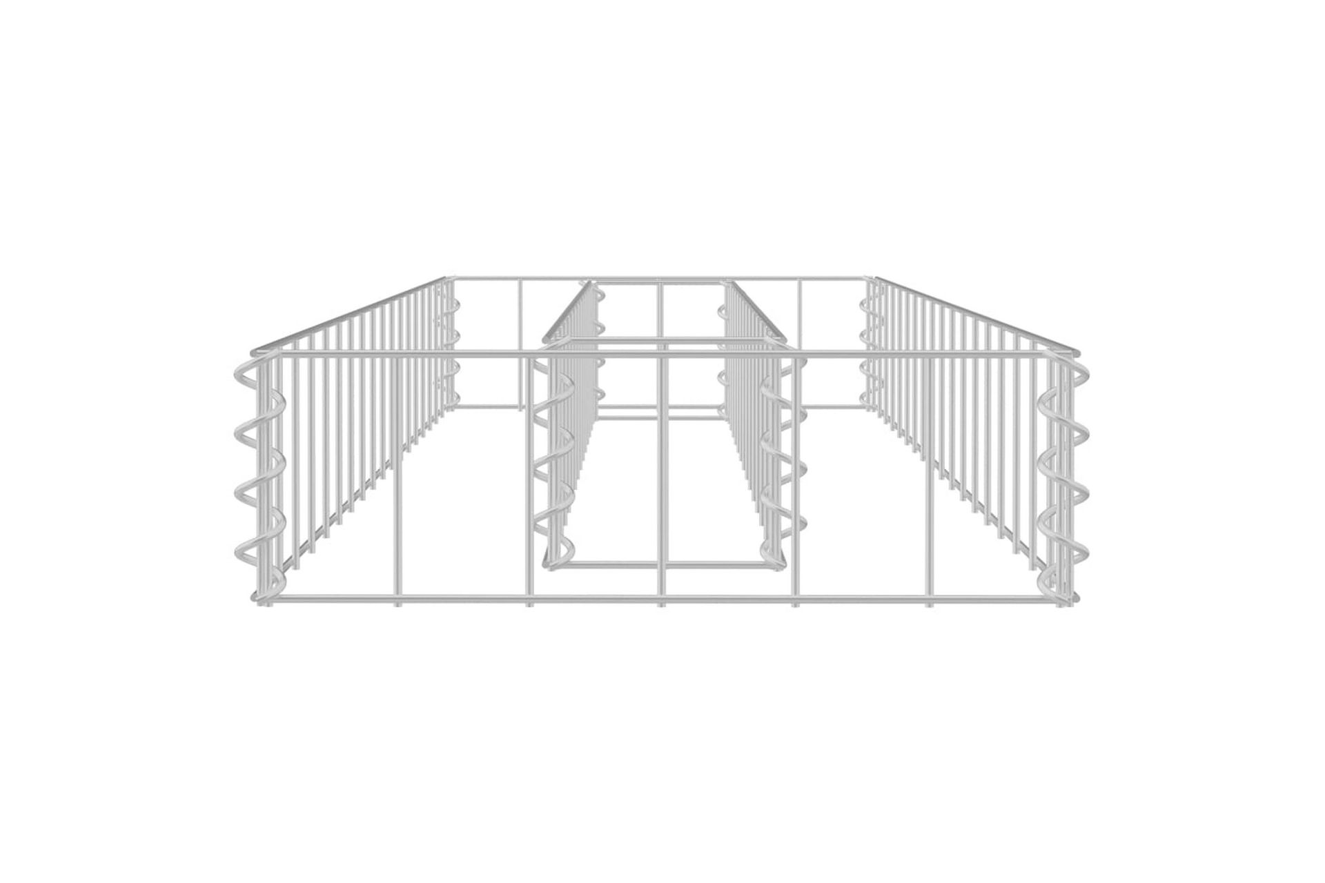 Gabion høybed galvanisert stål 90x30x10 cm - Silver - Hagemøbler - Øvrig utendørs - Tilbehør utendørs - Hagekrukker