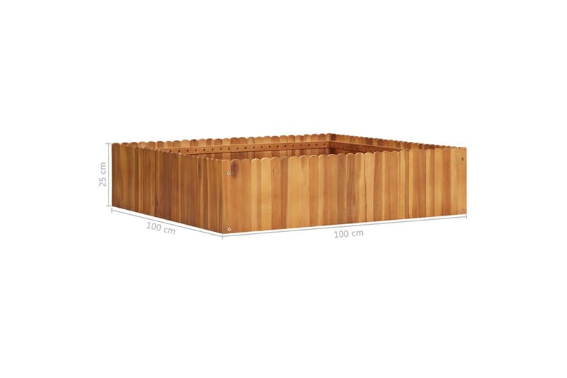 Høybed 100x100x25 cm heltre akasie - Brun - Hagemøbler - Øvrig utendørs - Tilbehør utendørs - Hagekrukker