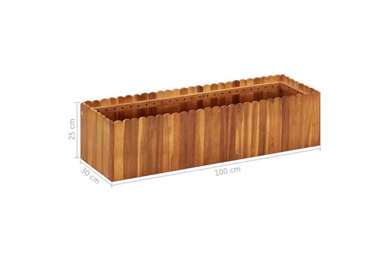 Høybed 100x30x25 cm heltre akasie - Brun - Hagemøbler - Øvrig utendørs - Tilbehør utendørs - Hagekrukker
