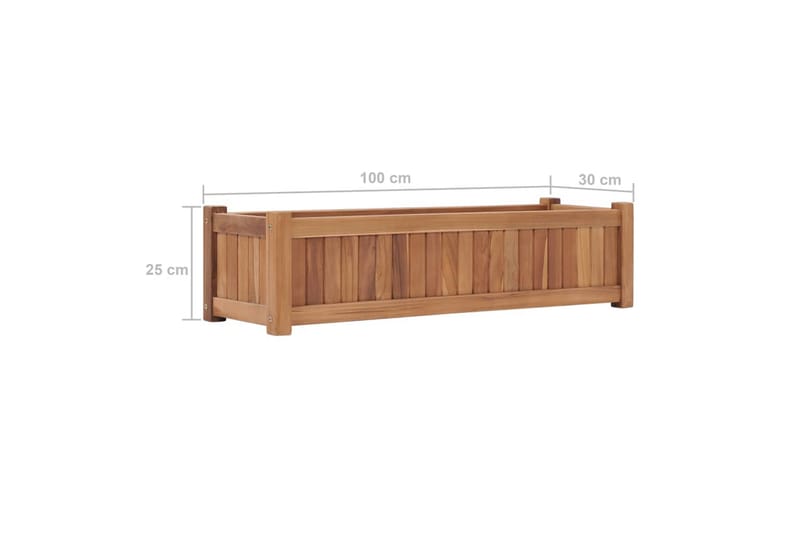 Høybed 100x30x25 cm heltre teak - Hagemøbler - Øvrig utendørs - Tilbehør utendørs - Hagekrukker