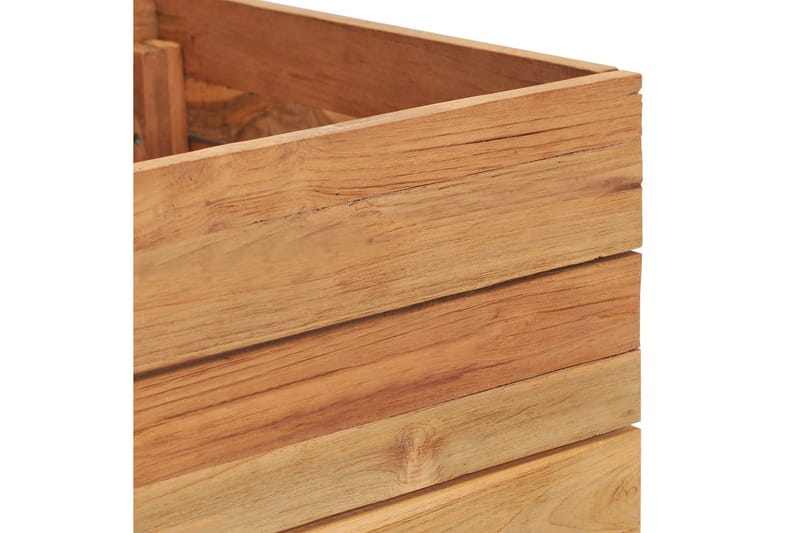 Høybed 100x40x38 cm resirkulert teak og stål - Hagemøbler - Øvrig utendørs - Tilbehør utendørs - Hagekrukker