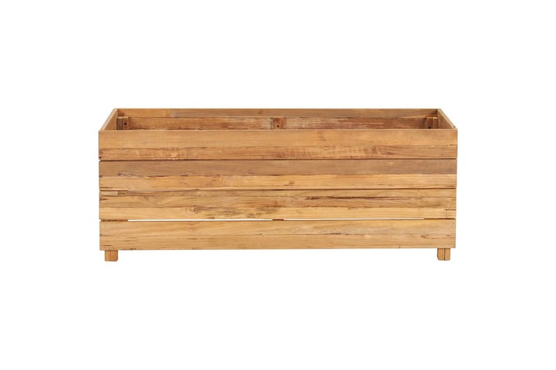 Høybed 100x40x38 cm resirkulert teak og stål - Hagemøbler - Øvrig utendørs - Tilbehør utendørs - Hagekrukker