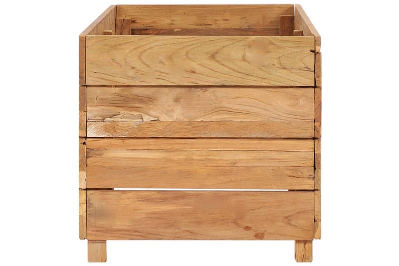 Høybed 100x40x38 cm resirkulert teak og stål - Hagemøbler - Øvrig utendørs - Tilbehør utendørs - Hagekrukker
