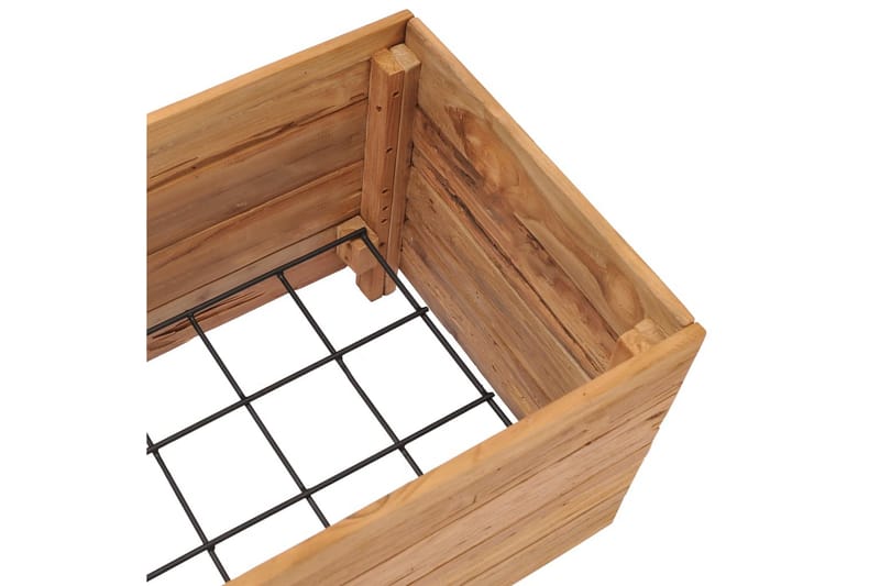 Høybed 100x40x38 cm resirkulert teak og stål - Hagemøbler - Øvrig utendørs - Tilbehør utendørs - Hagekrukker
