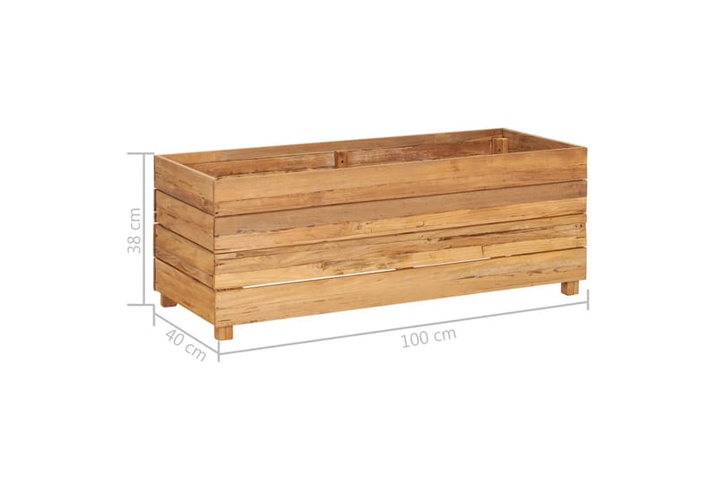 Høybed 100x40x38 cm resirkulert teak og stål - Hagemøbler - Øvrig utendørs - Tilbehør utendørs - Hagekrukker
