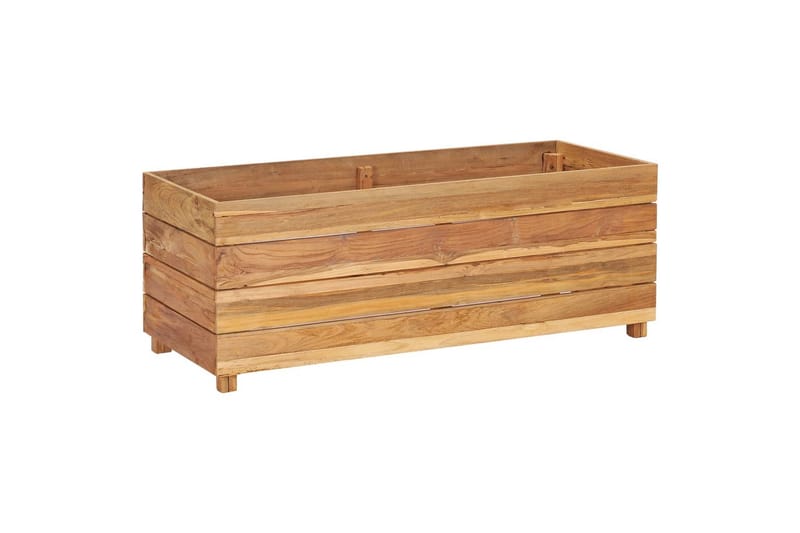 Høybed 100x40x38 cm resirkulert teak og stål - Hagemøbler - Øvrig utendørs - Tilbehør utendørs - Hagekrukker