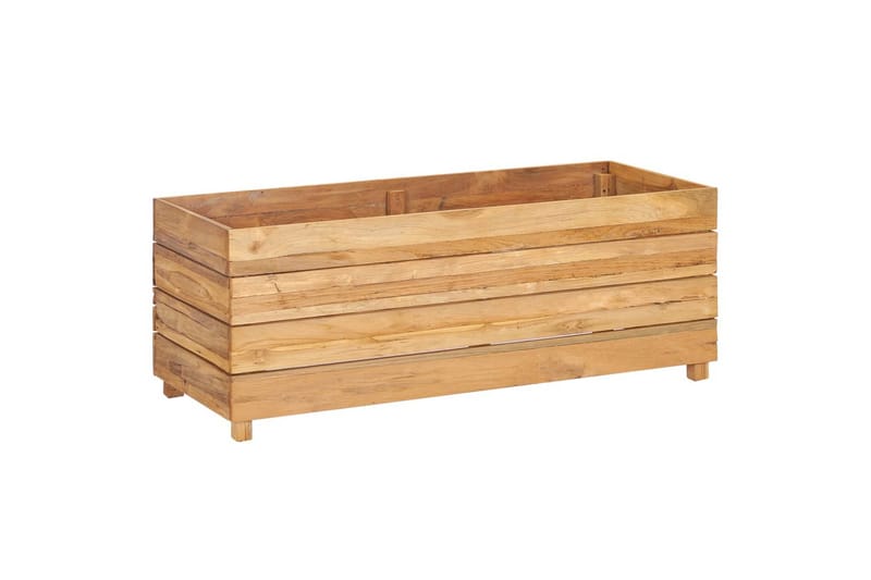 Høybed 100x40x38 cm resirkulert teak og stål - Hagemøbler - Øvrig utendørs - Tilbehør utendørs - Hagekrukker