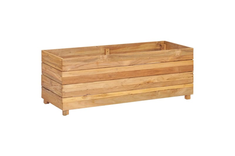 Høybed 100x40x38 cm resirkulert teak og stål - Hagemøbler - Øvrig utendørs - Tilbehør utendørs - Hagekrukker