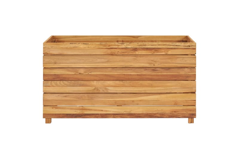 Høybed 100x40x55 cm resirkulert teak og stål - Hagemøbler - Øvrig utendørs - Tilbehør utendørs - Hagekrukker