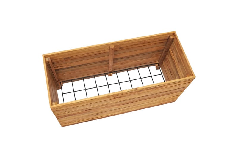 Høybed 100x40x55 cm resirkulert teak og stål - Hagemøbler - Øvrig utendørs - Tilbehør utendørs - Hagekrukker