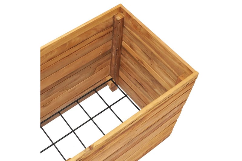 Høybed 100x40x55 cm resirkulert teak og stål - Hagemøbler - Øvrig utendørs - Tilbehør utendørs - Hagekrukker