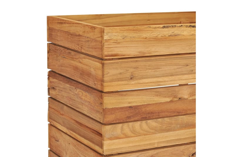 Høybed 100x40x55 cm resirkulert teak og stål - Hagemøbler - Øvrig utendørs - Tilbehør utendørs - Hagekrukker
