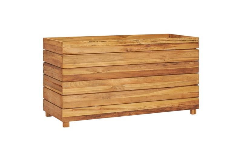 Høybed 100x40x55 cm resirkulert teak og stål - Hagemøbler - Øvrig utendørs - Tilbehør utendørs - Hagekrukker