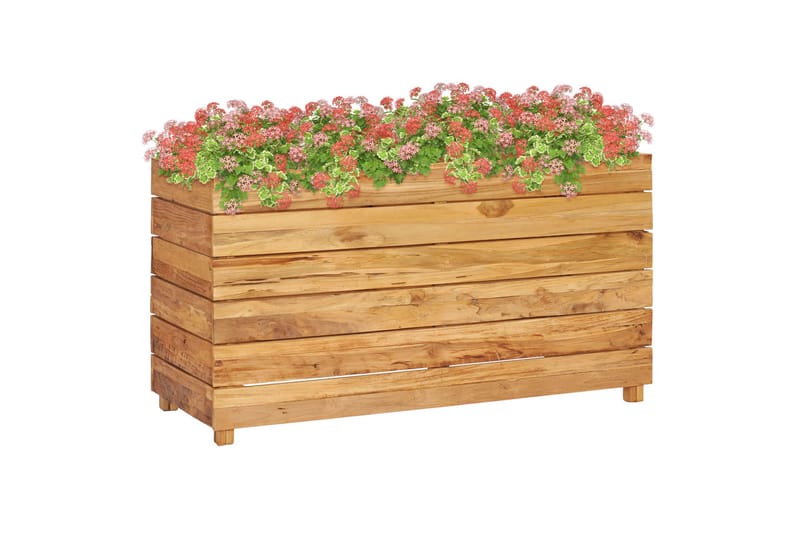 Høybed 100x40x55 cm resirkulert teak og stål - Hagemøbler - Øvrig utendørs - Tilbehør utendørs - Hagekrukker