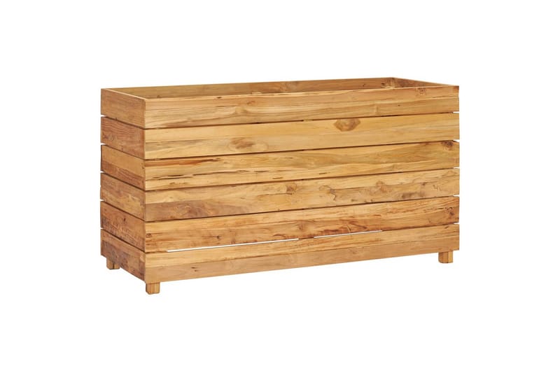 Høybed 100x40x55 cm resirkulert teak og stål - Hagemøbler - Øvrig utendørs - Tilbehør utendørs - Hagekrukker
