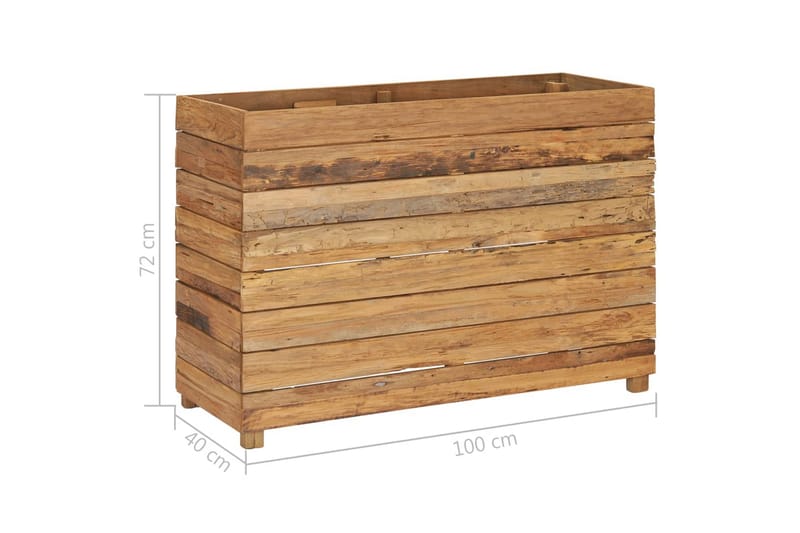 Høybed 100x40x72 cm resirkulert teak og stål - Hagemøbler - Øvrig utendørs - Tilbehør utendørs - Hagekrukker