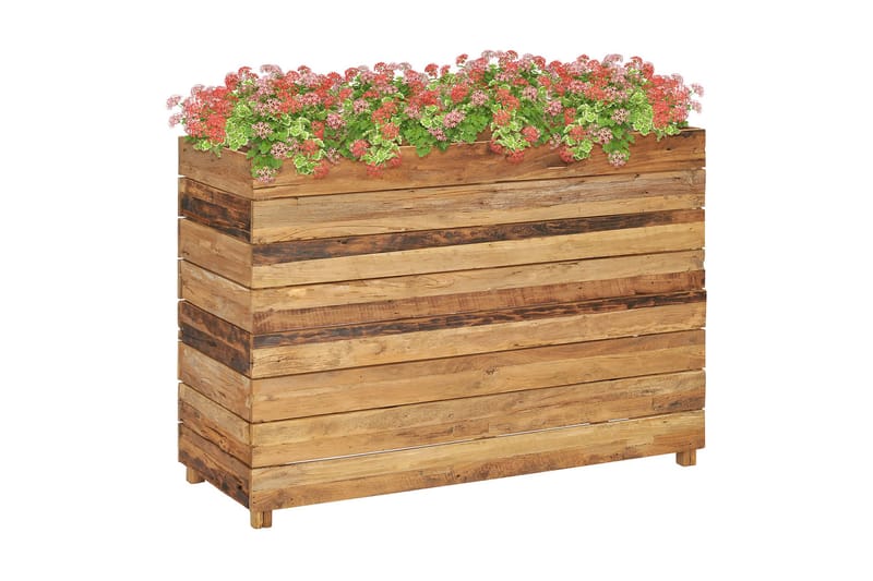 Høybed 100x40x72 cm resirkulert teak og stål - Hagemøbler - Øvrig utendørs - Tilbehør utendørs - Hagekrukker