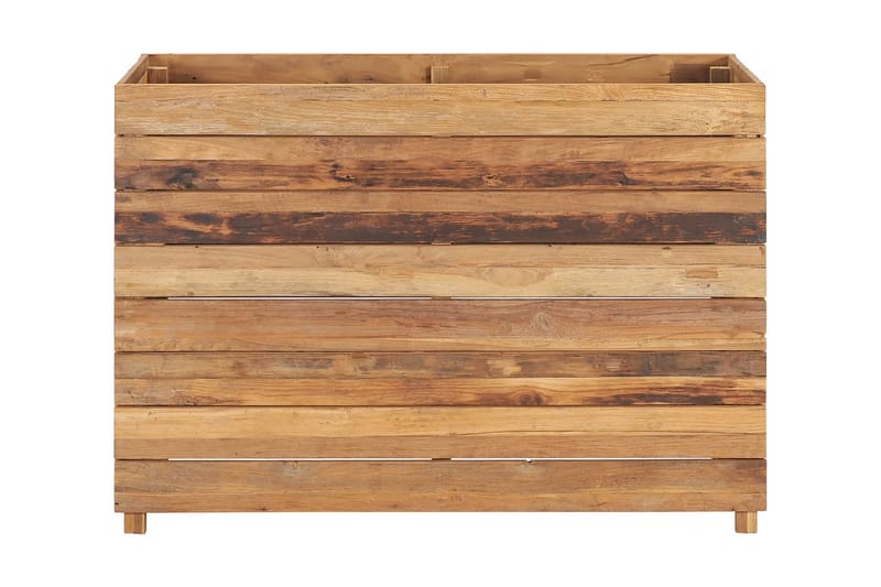 Høybed 100x40x72 cm resirkulert teak og stål - Hagemøbler - Øvrig utendørs - Tilbehør utendørs - Hagekrukker