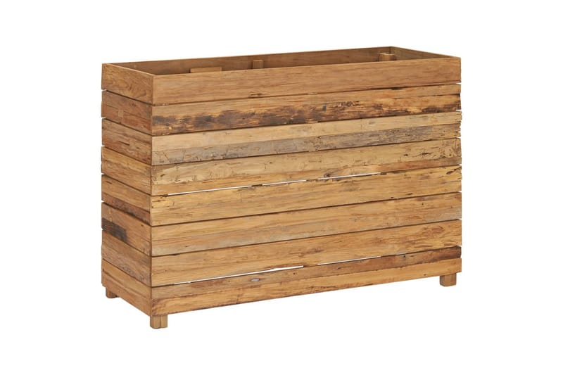 Høybed 100x40x72 cm resirkulert teak og stål - Hagemøbler - Øvrig utendørs - Tilbehør utendørs - Hagekrukker