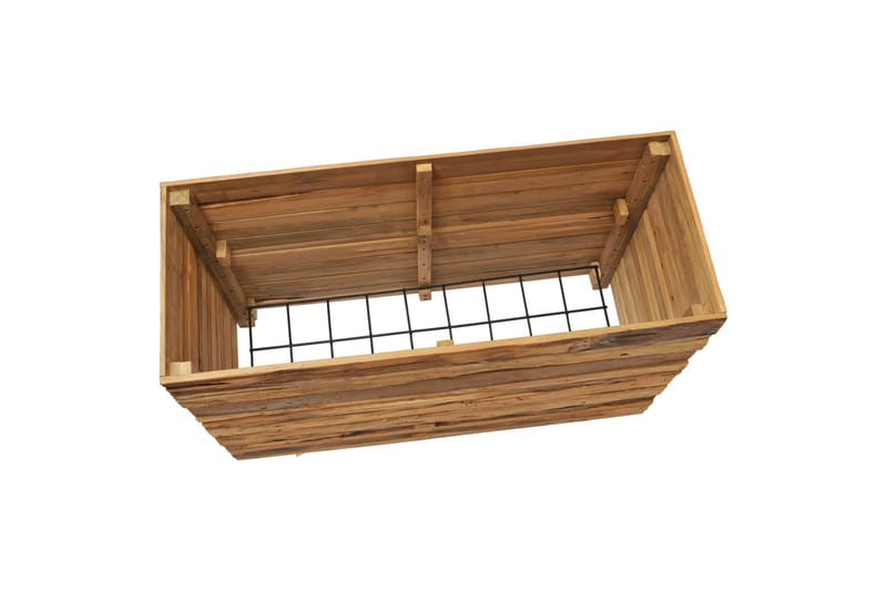 Høybed 100x40x72 cm resirkulert teak og stål - Hagemøbler - Øvrig utendørs - Tilbehør utendørs - Hagekrukker