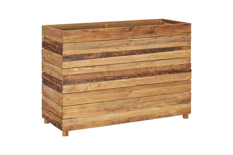Høybed 100x40x72 cm resirkulert teak og stål - Hagemøbler - Øvrig utendørs - Tilbehør utendørs - Hagekrukker