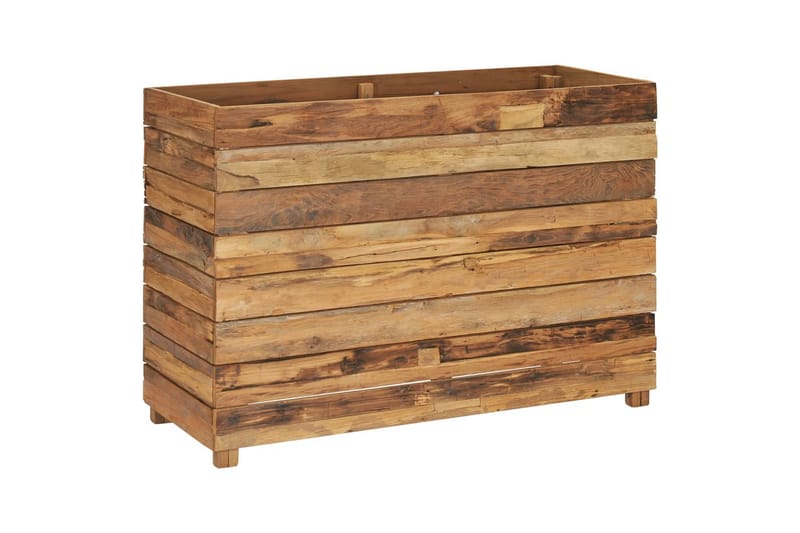 Høybed 100x40x72 cm resirkulert teak og stål - Hagemøbler - Øvrig utendørs - Tilbehør utendørs - Hagekrukker