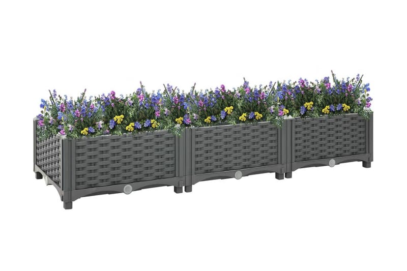 Høybed 120x40x23 cm polypropylen - Grå - Blomsterkasser - Hagekrukker