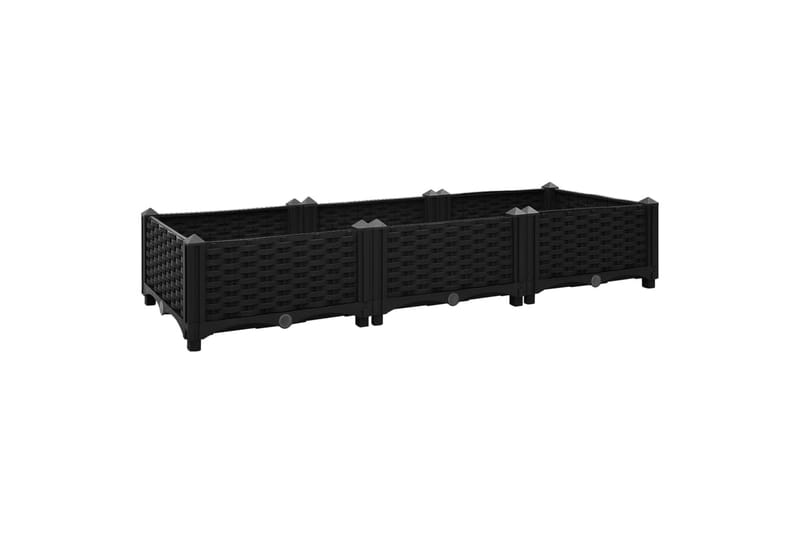 Høybed 120x40x23 cm polypropylen - Svart - Hagemøbler - Øvrig utendørs - Tilbehør utendørs - Hagekrukker