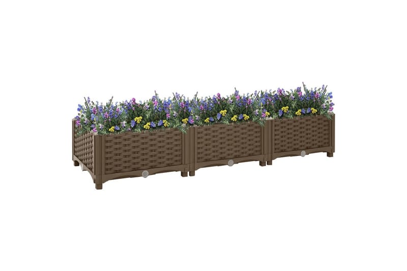 Høybed 120x40x23 cm polypropylen - Brun - Hagemøbler - Øvrig utendørs - Tilbehør utendørs - Hagekrukker