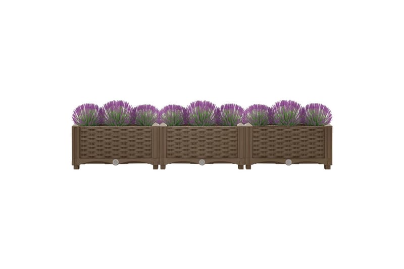Høybed 120x40x23 cm polypropylen - Brun - Hagemøbler - Øvrig utendørs - Tilbehør utendørs - Hagekrukker