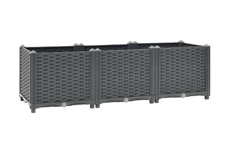 Høybed 120x40x38 cm polypropylen - Grå - Hagemøbler - Øvrig utendørs - Tilbehør utend�ørs - Hagekrukker