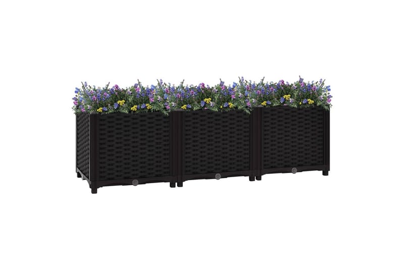 Høybed 120x40x38 cm polypropylen - Svart - Hagemøbler - Øvrig utendørs - Tilbehør utendørs - Hagekrukker