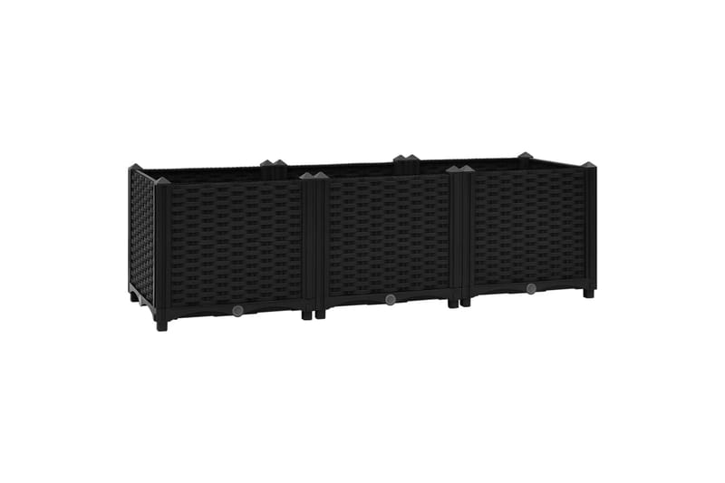 Høybed 120x40x38 cm polypropylen - Svart - Hagemøbler - Øvrig utendørs - Tilbehør utendørs - Hagekrukker