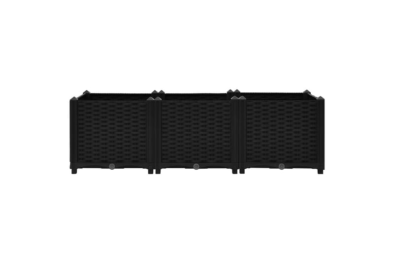 Høybed 120x40x38 cm polypropylen - Svart - Hagemøbler - Øvrig utendørs - Tilbehør utendørs - Hagekrukker