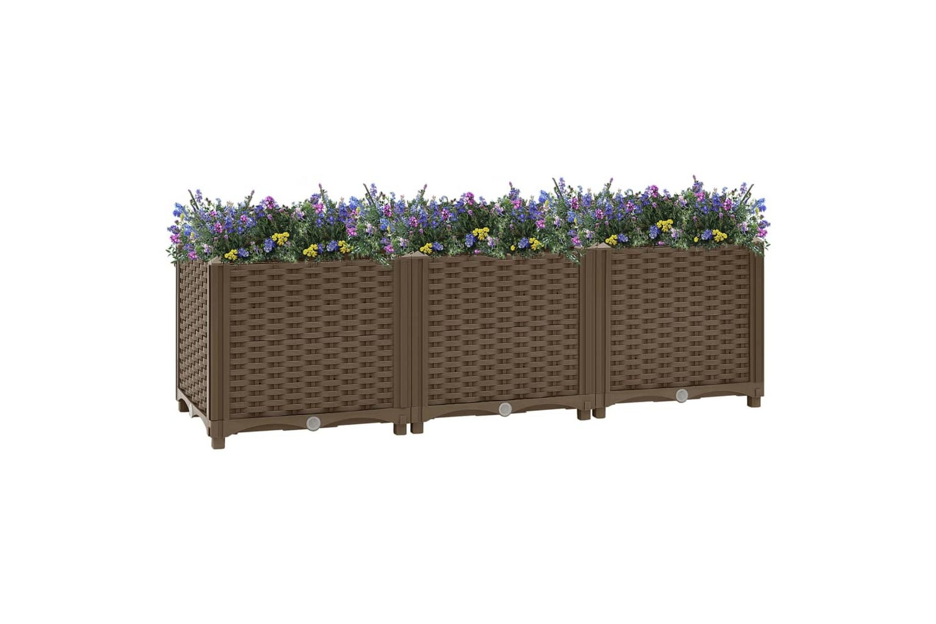 Høybed 120x40x38 cm polypropylen - Brun - Hagemøbler - Øvrig utendørs - Tilbehør utendørs - Hagekrukker