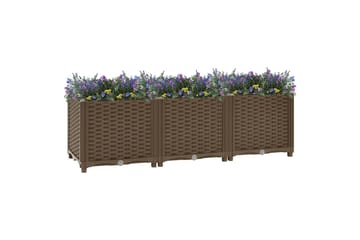 Høybed 120x40x38 cm polypropylen - Brun - Hagemøbler - Øvrig utendørs - Tilbehør utendørs - Hagekrukker