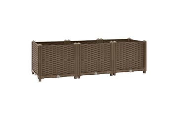 Høybed 120x40x38 cm polypropylen - Brun - Hagemøbler - Øvrig utendørs - Tilbehør utendørs - Hagekrukker