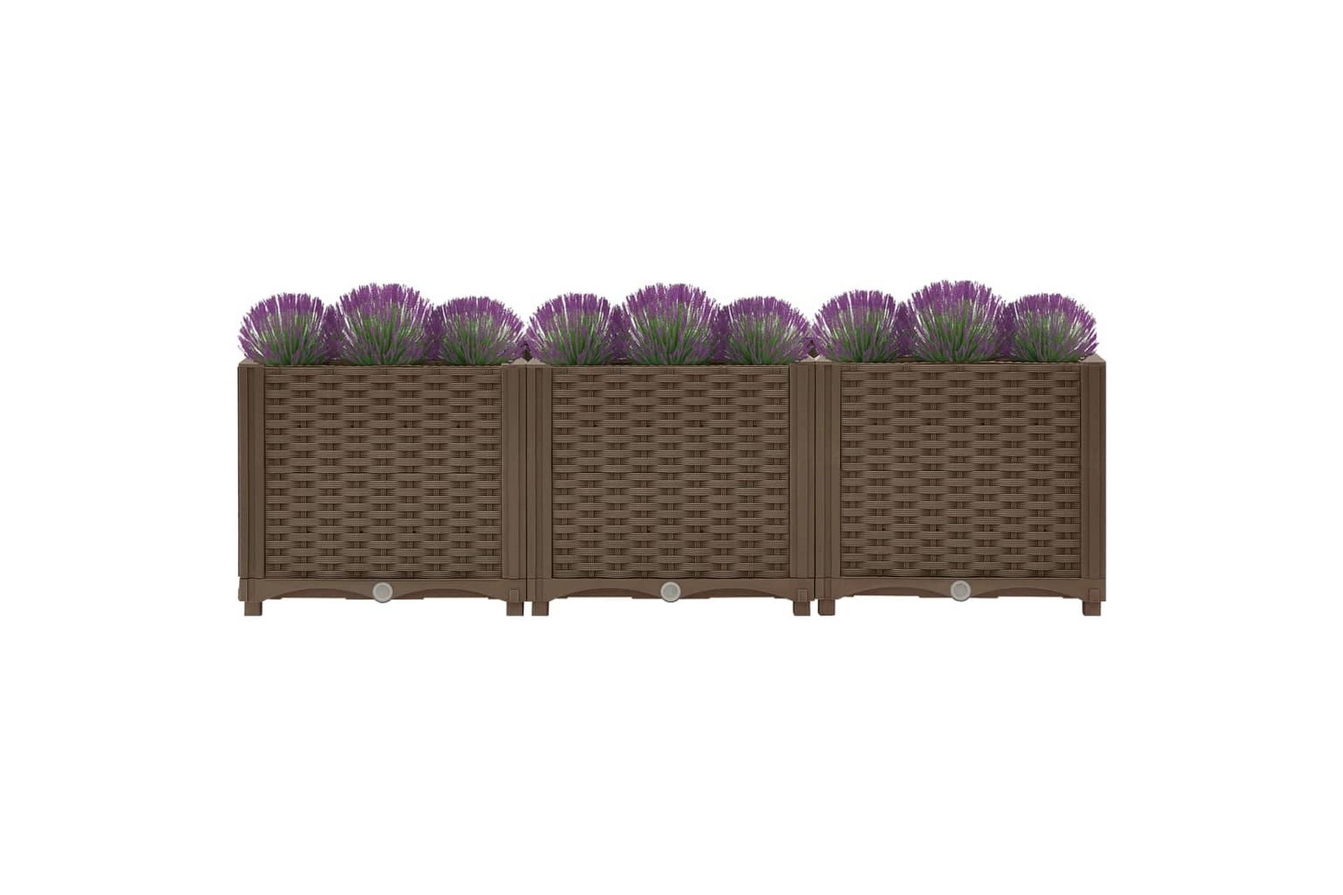 Høybed 120x40x38 cm polypropylen - Brun - Hagemøbler - Øvrig utendørs - Tilbehør utendørs - Hagekrukker