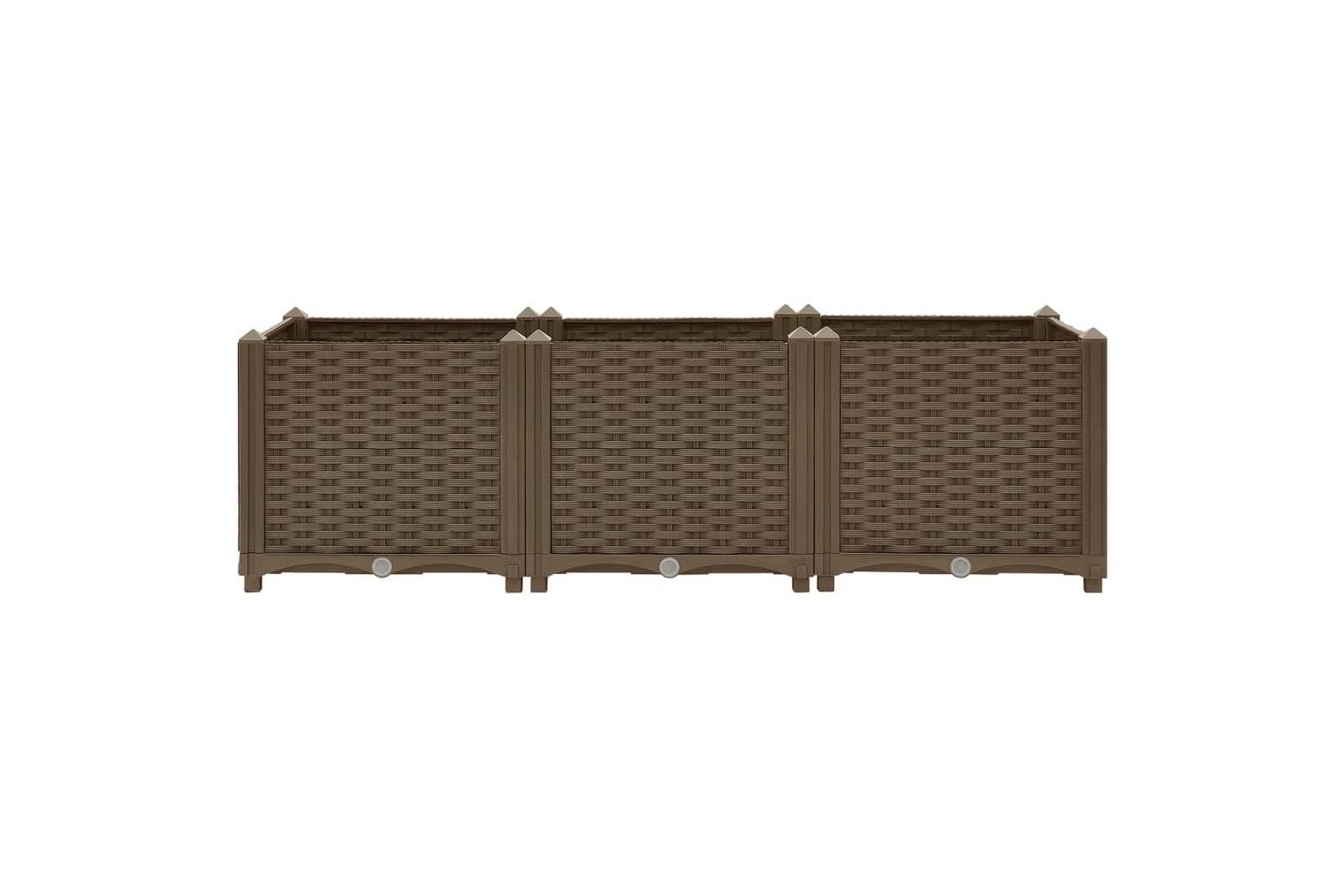 Høybed 120x40x38 cm polypropylen - Brun - Hagemøbler - Øvrig utendørs - Tilbehør utendørs - Hagekrukker