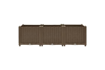 Høybed 120x40x38 cm polypropylen - Brun - Hagemøbler - Øvrig utendørs - Tilbehør utendørs - Hagekrukker