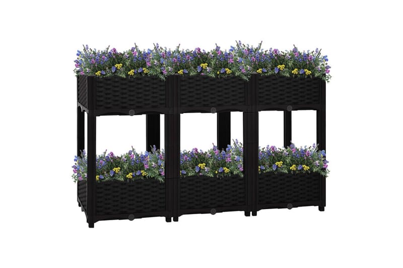 Høybed 120x40x71 cm polypropylen - Svart - Hagemøbler - Øvrig utendørs - Tilbehør utendørs - Hagekrukker