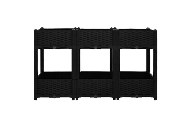 Høybed 120x40x71 cm polypropylen - Svart - Hagemøbler - Øvrig utendørs - Tilbehør utendørs - Hagekrukker