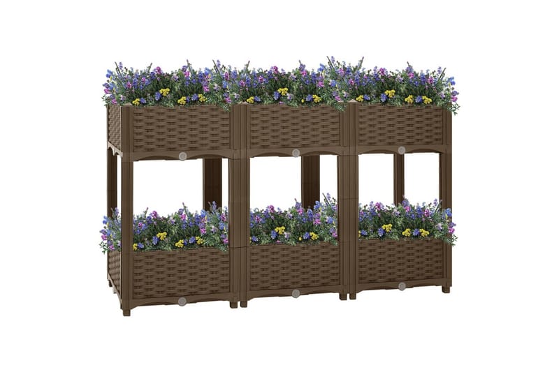 Høybed 120x40x71 cm polypropylen - Brun - Hagemøbler - Øvrig utendørs - Tilbehør utendørs - Hagekrukker