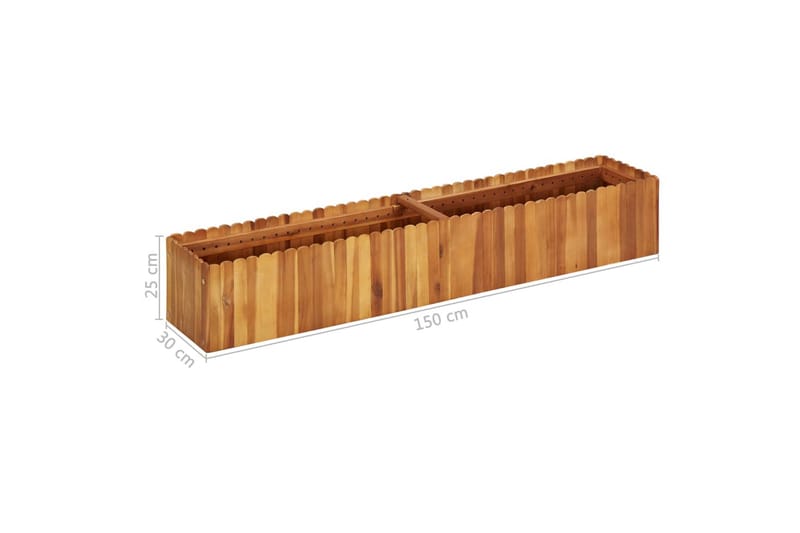 Høybed 150x30x25 cm heltre akasie - Brun - Hagemøbler - Øvrig utendørs - Tilbehør utendørs - Hagekrukker