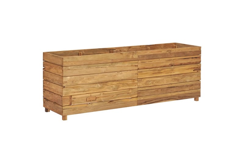 Høybed 150x40x55 cm resirkulert teak og stål - Hage - Dyrking & hagearbeid - Dyrking - Blomsterpotter - Blomsterkasser