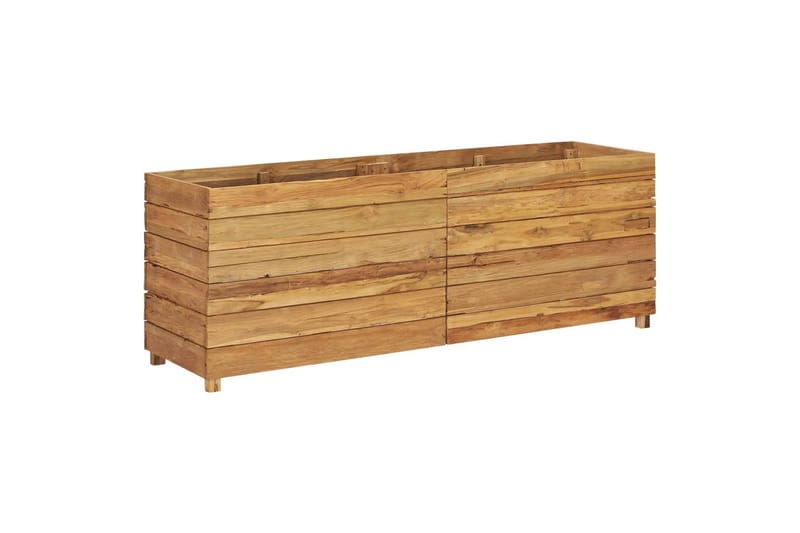 Høybed 150x40x55 cm resirkulert teak og stål - Hage - Dyrking & hagearbeid - Dyrking - Blomsterpotter - Blomsterkasser