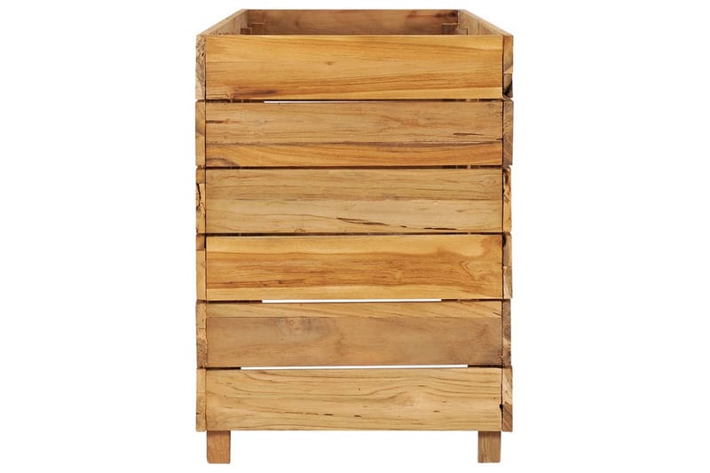 Høybed 150x40x55 cm resirkulert teak og stål - Hage - Dyrking & hagearbeid - Dyrking - Blomsterpotter - Blomsterkasser